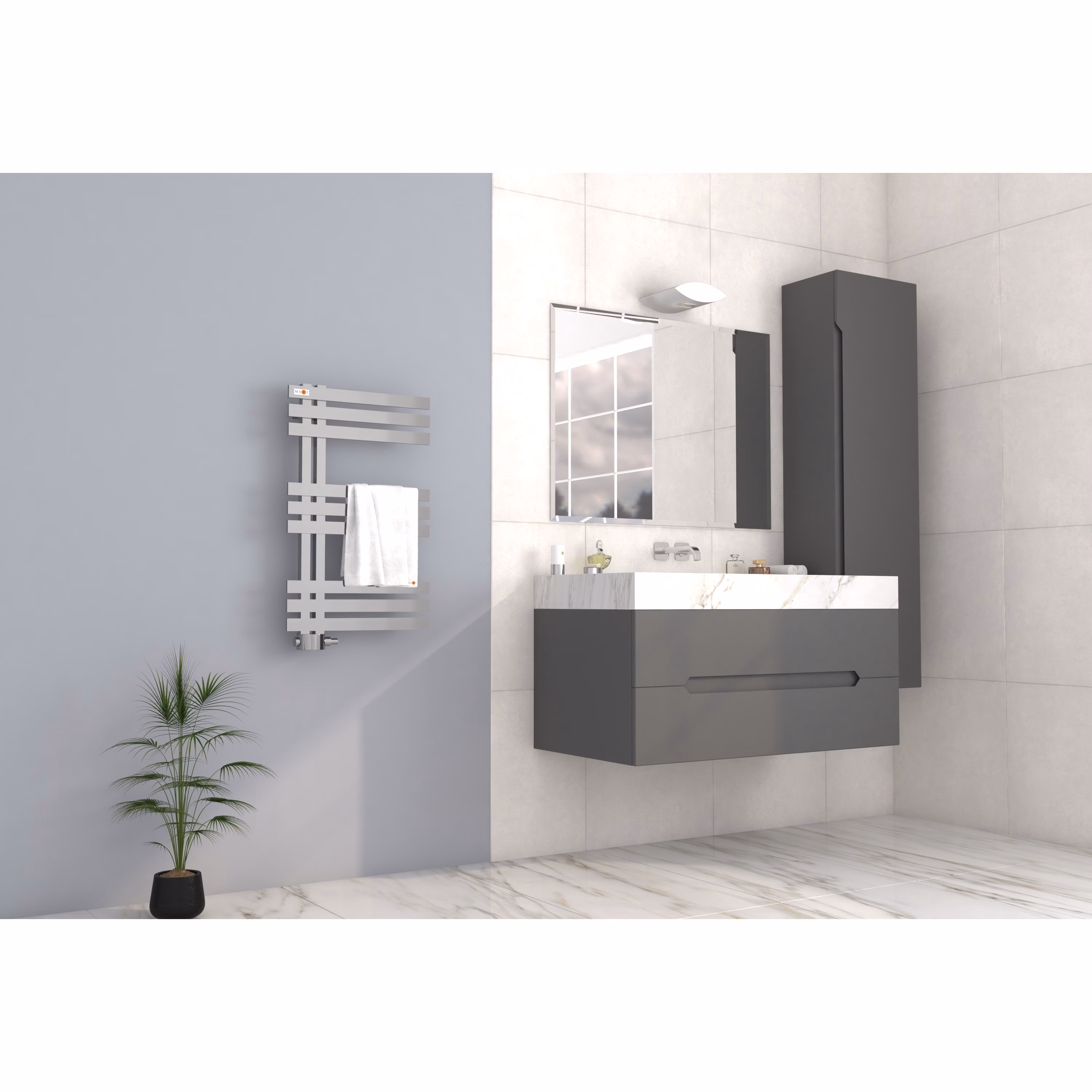 Radiatore da bagno Mert Design modello Elen, cromato, 500x800 mm del marchio Mert Radiatore per bagno Mert Design modello Elen, cromato, della categoria radiatori per bagno, con attacco laterale, con codice articolo 5-ELEN-50x080-C-M
