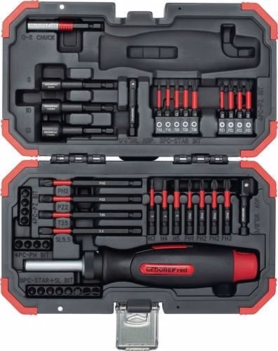 Coffret de 43 embouts GEDORE RED R33003043 (PH/PZD/TX/fendu) de la catégorie Embouts et porte-embouts, référence 8002655054