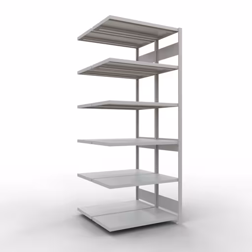 Anbauregal, Doppelregal, Fachbodenregal Stecksystem MULTIplus250, 2500 x 1000 x (2x500) mm (HxBxT), 2x6 Fachböden, Längenriegel, RAL 7035 lichtgrau von der Marke Schulte Lagertechnik Anbauregal, Doppelregal, Fachbodenregal Stecksystem MULTIplus250, 2500 x 1000 x (2x500) mm (HxBxT), 2x6 Fachböden, Längenriegel, RAL 7035 lichtgrau aus der Kategorie Doppelregale mit der Artikelnummer 33256