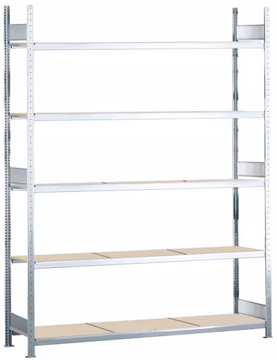 Abbildung Nr 9 des Artikels Grundregal, Weitspannregal WS 2000 mit Spanplatten, 3000 x 2250 x 400 mm (HxBxT), verzinkt, 5 Ebenen, Fachlast 400 kg, Feldlast 2.000 kg aus der Produktgruppe Weitspannregale von der Marke Schulte Lagertechnik