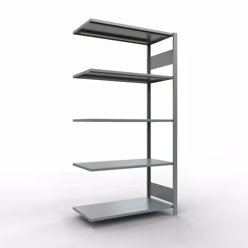 Anbauregal, Fachbodenregal Stecksystem MULTIplus85, 2000 x 1000 x 500 mm (HxBxT), 5 Fachböden, Längenriegel, verzinkt aus der Kategorie Anbauregal mit der Artikelnummer 13155-LR