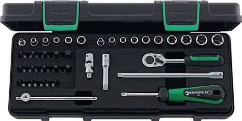 Set di 36 bussole da 1/4" modello 88TX, misure da 5 a 13 mm, 22 denti, 6 punte, STAHLWILLE, dalla categoria set di bussole da 1/4", codice articolo 4000826286