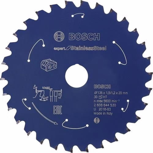 Kreissägeblatt EXPERT Stainless Steel Außendurchmesser 136 mm Zähne 30 Bohrung 20 mm Schnittbreite 1,5 mm