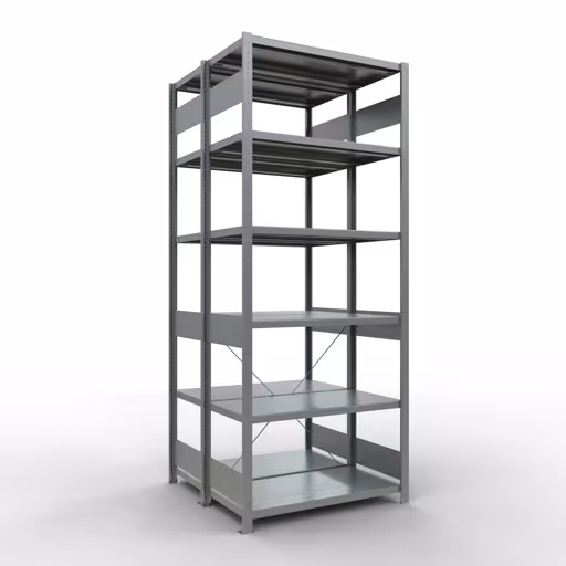 Grundregal, Doppelregal, Fachbodenregal Stecksystem MULTIplus250, 2500 x 1000 x (2x500) mm (HxBxT), 2x6 Fachböden, Kreuzstrebe, verzinkt von der Marke Schulte Lagertechnik Grundregal, Doppelregal, Fachbodenregal Stecksystem MULTIplus250, 2500 x 1000 x (2x500) mm (HxBxT), 2x6 Fachböden, Kreuzstrebe, verzinkt aus der Kategorie Doppelregale mit der Artikelnummer 14251-G