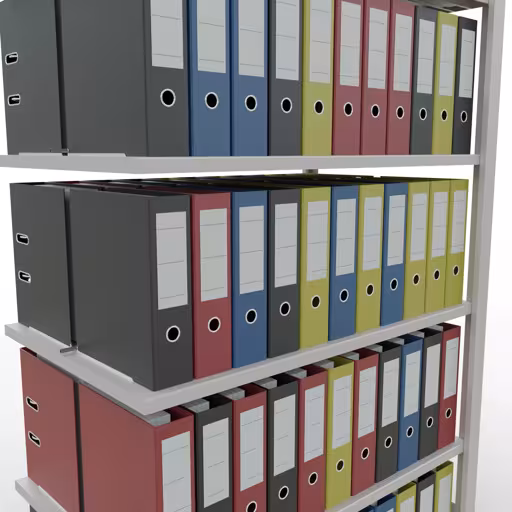 Abbildung Nr 17 des Artikels Anbauregal, Büro-Fachbodenregal Stecksystem MULTIplus150, 2000 x 1000 x 600 mm (HxBxT), 6 Fachböden, Längenriegel, mit Mittelanschlag, lichtgrau aus der Produktgruppe Büroregale von der Marke Schulte Lagertechnik