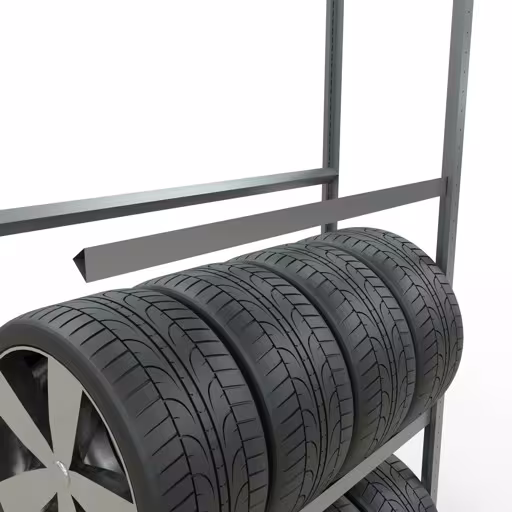 Zusatzbild des Artikels Anbauregal, Räder-/Reifenregal, 2750 x 1200 x 400 mm (HxBxT), verzinkt, 4 Lagerebenen á 150 kg Fachlast pro Ebene aus Autoteilelagerung