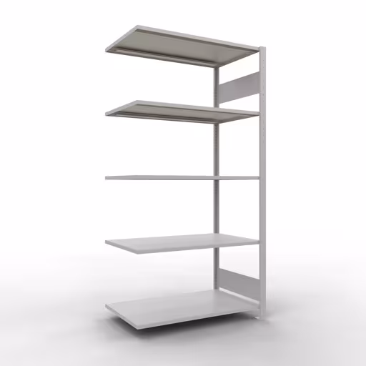 Anbauregal, Fachbodenregal Stecksystem MULTIplus85, 2000 x 1000 x 600 mm (HxBxT), 5 Fachböden, Längenriegel, RAL 7035 lichtgrau von der Marke Schulte Lagertechnik Anbauregal, Fachbodenregal Stecksystem MULTIplus85, 2000 x 1000 x 600 mm (HxBxT), 5 Fachböden, Längenriegel, RAL 7035 lichtgrau aus der Kategorie Anbauregal mit der Artikelnummer 33065-LR