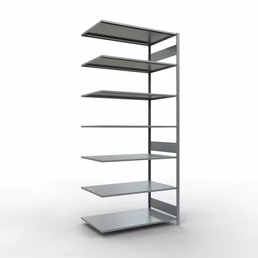Anbauregal, Fachbodenregal Stecksystem MULTIplus150, 3000 x 1300 x 800 mm (HxBxT), 7 Fachböden, Längenriegel, verzinkt von der Marke Schulte Lagertechnik Anbauregal, Fachbodenregal Stecksystem MULTIplus150, 3000 x 1300 x 800 mm (HxBxT), 7 Fachböden, Längenriegel, verzinkt aus der Kategorie Anbauregal mit der Artikelnummer 12787-130-LR