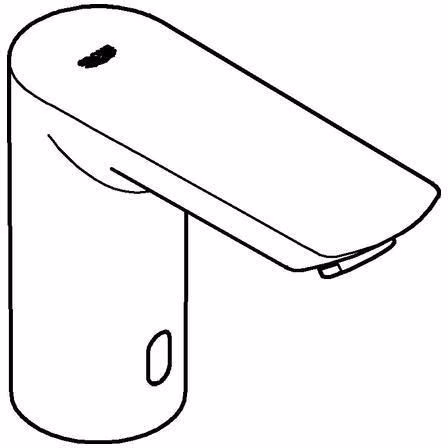 Technische Zeichnung 4060333 GROHE Waschtisch-IR-Elektronik Bau Cosmopolitan E 36452 ohne Mischung 6 Volt chrom