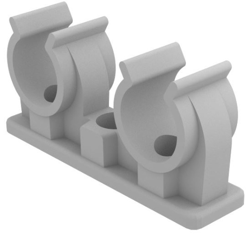 100 Stück - Gerlach PP-Rohrclipse, doppelt, Abmessung: 6mm