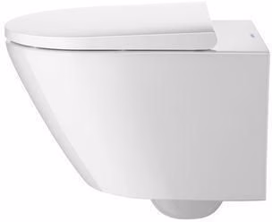 Duravit Wand-WC Set 540 mm D-Neo Weiß, Tiefspüler rimless, WC-Sitz mit Absenkautomatik, inklusive Durafix