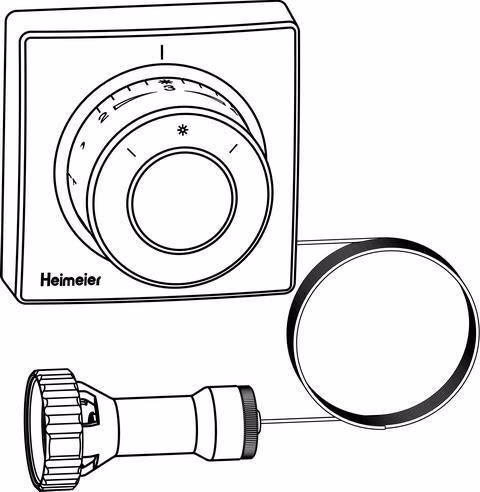 Thermostat-Kopf F Ferneinsteller Kapillarrohr 2 m mit Nullstellung HEIMEIER