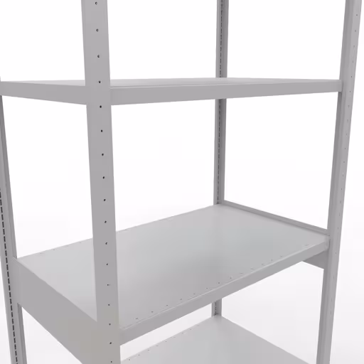 Grundregal, Fachbodenregal Stecksystem MULTIplus250, 3000 x 1000 x 600 mm (HxBxT), 7 Fachböden, Längenriegel, RAL 7035 lichtgrau von Schulte Lagertechnik aus der Kategorie Stecksystem