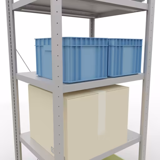 Abbildung Nr 15 des Artikels Grundregal, Fachbodenregal Stecksystem MULTIplus250, 2000 x 750 x 600 mm (HxBxT), 5 Fachböden, Kreuzstrebe, RAL 7035 lichtgrau aus der Produktgruppe Stecksystem von der Marke Schulte Lagertechnik