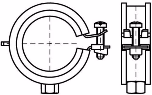 Technische Zeichnung 4037801 Rohrschelle KSB1 Gewinde M 8, einteilig 48-51 mm, 1 1/2Z WALRAVEN