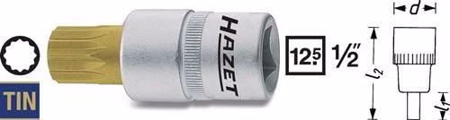 Detailbild 4049774 Steckschlüsseleinsatz 990-5 1/2 Zoll Innen-Vielzahn M5 Länge 52mm HAZET