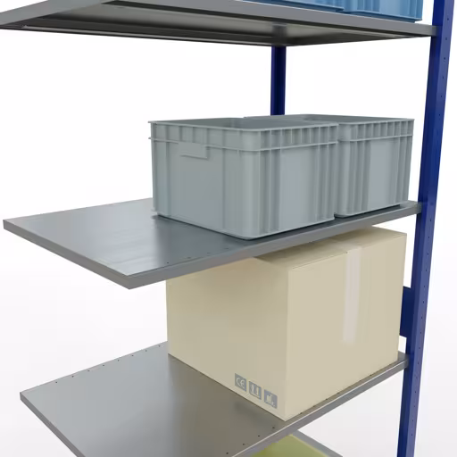 Anbauregal, Fachbodenregal Stecksystem MULTIplus85, 3000 x 1000 x 600 mm (HxBxT), 7 Fachböden, Längenriegel, RAL 5010 enzianblau aus der Kategorie Anbauregal mit der GTIN 4004514285225 Anbauregal, Fachbodenregal Stecksystem MULTIplus85, 3000 x 1000 x 600 mm (HxBxT), 7 Fachböden, Längenriegel, RAL 5010 enzianblau von der Marke Schulte Lagertechnik aus der Produktreihe Stecksystem