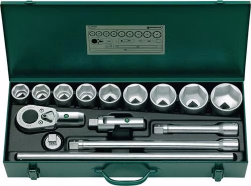 Set di 15 chiavi a bussola da 3/4 di pollice 55/9/6N, 32-60 mm, 36 denti, 6 punte, di Stahlwille Set di 15 bussole da 3/4" 55/9/6N, 32-60 mm, 36 denti, 6 punte, STAHLWILLE, dalla categoria set di bussole da 3/4", codice articolo 4000826485