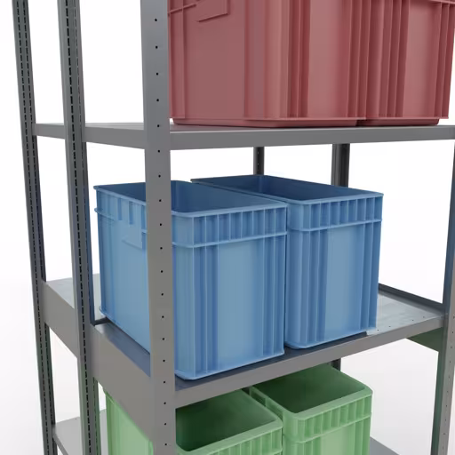 Grundregal, Doppelregal, Fachbodenregal Stecksystem MULTIplus250, 3000 x 1000 x (2x500) mm (HxBxT), 2x7 Fachböden, Längenriegel, verzinkt mit der Artikelnr. 17952 Grundregal, Doppelregal, Fachbodenregal Stecksystem MULTIplus250, 3000 x 1000 x (2x500) mm (HxBxT), 2x7 Fachböden, Längenriegel, verzinkt von Schulte Lagertechnik aus der Kategorie Fachbodenregale