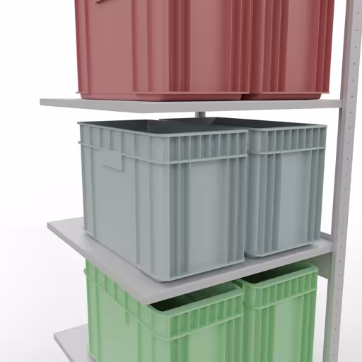 Anbauregal, Fachbodenregal Stecksystem MULTIplus150, 2500 x 750 x 800 mm (HxBxT), 6 Fachböden, Längenriegel, RAL 7035 lichtgrau von Schulte Lagertechnik mit der Artikelnr. 32686-75-LR