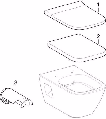 Technische Zeichnung 3977776 Geberit Renova Plan Wand-WC Tiefspüler teilgeschlossene Form, Rimfree, weiß