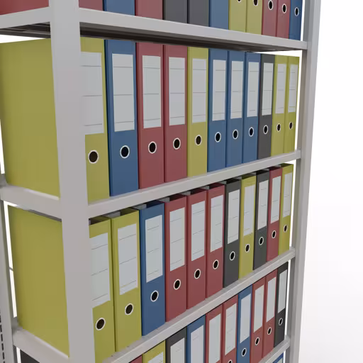 Zusatzbild des Artikels Grundregal, Büro-Fachbodenregal Stecksystem MULTIplus85, 2300 x 1000 x 300 mm (HxBxT), 7 Fachböden, Kreuzstrebe, mit Anschlagleiste, lichtgrau aus Stecksystem