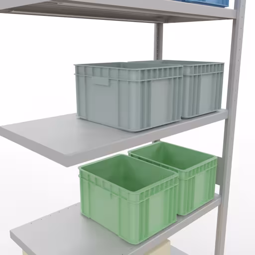 Produktbild Nr 15 des Artikels Anbauregal, Fachbodenregal Stecksystem MULTIplus330, 3000 x 1000 x 500 mm (HxBxT), 7 Fachböden, Längenriegel, RAL 7035 lichtgrau Abbildung Nr 15 des Artikels Anbauregal, Fachbodenregal Stecksystem MULTIplus330, 3000 x 1000 x 500 mm (HxBxT), 7 Fachböden, Längenriegel, RAL 7035 lichtgrau aus der Produktgruppe Stecksystem von der Marke Schulte Lagertechnik