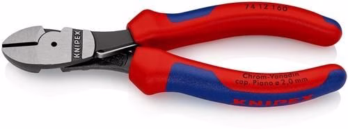 Tronchesi laterali per impieghi gravosi, lunghezza 160 mm, lucidate, forma 1, impugnatura multicomponente, KNIPEX di Knipex Tronchesi laterali lucide per impieghi gravosi, tipo 1, con manici multicomponente, KNIPEX, della categoria tronchesi laterali, codice articolo 4000810185