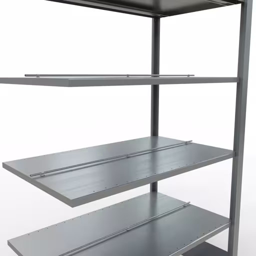 Anbauregal, Büro-Fachbodenregal Stecksystem MULTIplus150, 2000 x 1000 x 600 mm (HxBxT), 6 Fachböden, Längenriegel, verzinkt, mit Mittelanschlag von Schulte Lagertechnik aus der Kategorie Büroregale