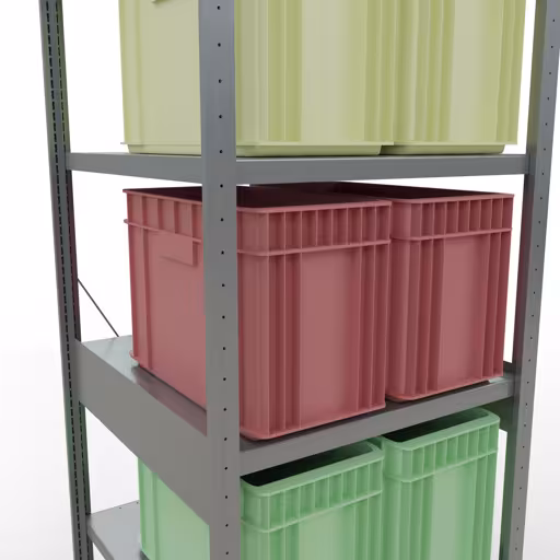 Produktbild Nr 14 des Artikels Grundregal, Fachbodenregal Stecksystem MULTIplus250, 2500 x 750 x 800 mm (HxBxT), 6 Fachböden, Kreuzstrebe, verzinkt Abbildung Nr 14 des Artikels Grundregal, Fachbodenregal Stecksystem MULTIplus250, 2500 x 750 x 800 mm (HxBxT), 6 Fachböden, Kreuzstrebe, verzinkt aus der Produktgruppe Stecksystem von der Marke Schulte Lagertechnik