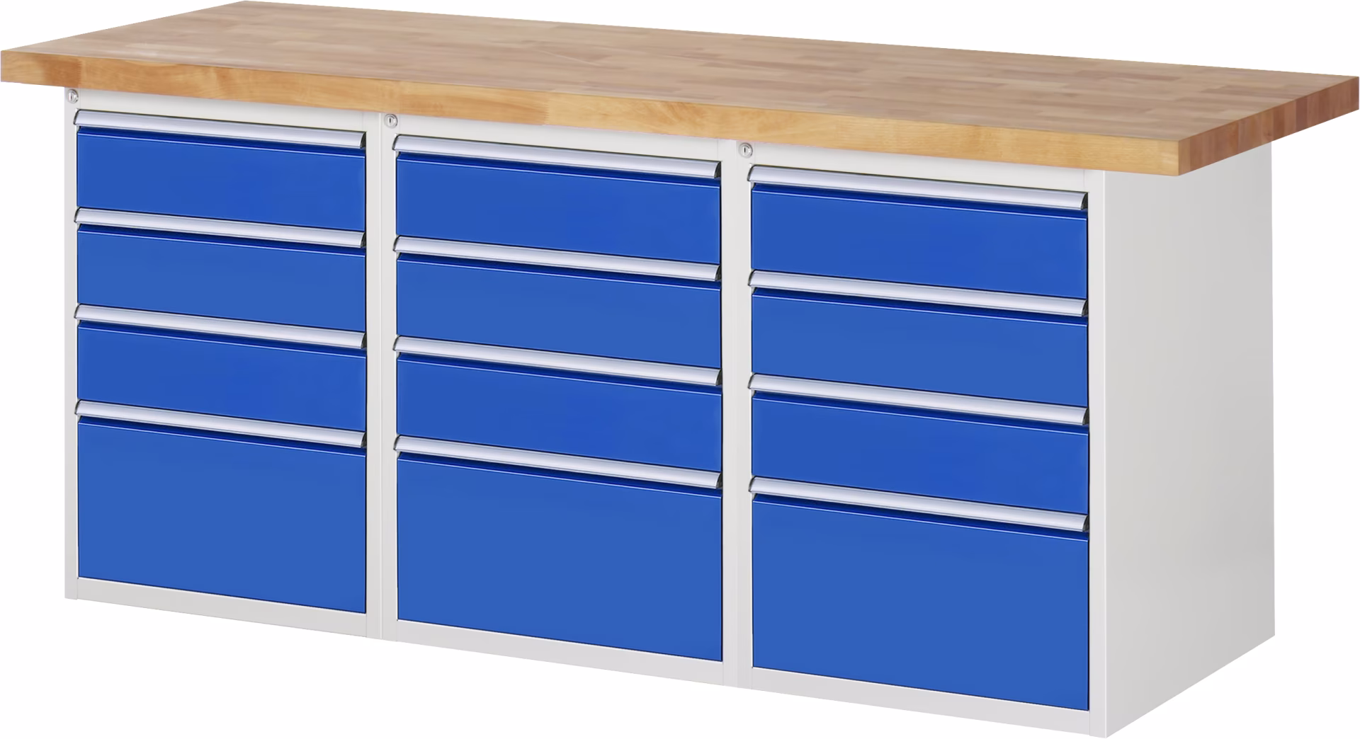 Werkbank 7510A4, B2000xT700xH890mm, 12xSchublade-Teilauszug aus der Kategorie Werkbänke mit der Artikelnr. 03-7510A4-207B4M.11