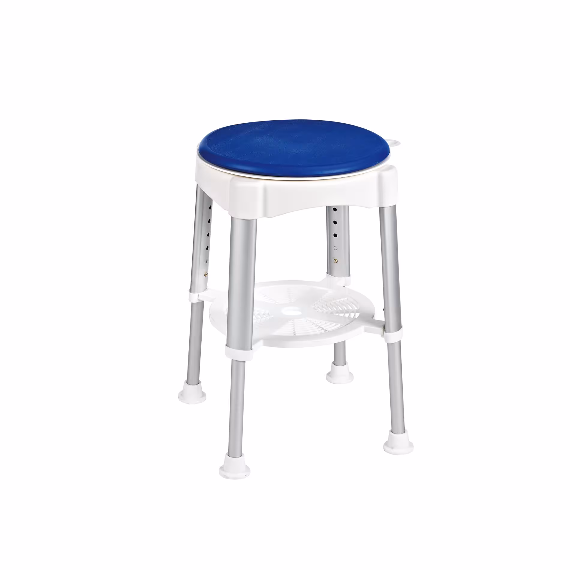 Bad-Hocker Ole, weiß, höhenverstellbar, mit drehbarer Sitzfläche aus der Kategorie Hocker, Stühle, Schemel mit der Artikelnummer A0050401