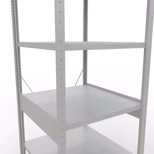 Abbildung Nr 8 des Artikels Grundregal, Fachbodenregal Stecksystem MULTIplus250, 2500 x 750 x 800 mm (HxBxT), 6 Fachböden, Kreuzstrebe, RAL 7035 lichtgrau aus der Produktgruppe Stecksystem von der Marke Schulte Lagertechnik