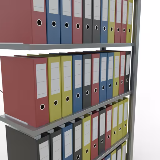 Anbauregal, Büro-Fachbodenregal Stecksystem MULTIplus85, 2000 x 1000 x 300 mm (HxBxT), 6 Fachböden, Kreuzstrebe, verzinkt, ohne Anschlagleiste von Schulte Lagertechnik aus der Kategorie Büroregale