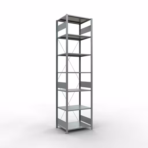 Grundregal, Fachbodenregal Stecksystem MULTIplus150, 3000 x 750 x 600 mm (HxBxT), 7 Fachböden, Kreuzstrebe, verzinkt von der Marke Schulte Lagertechnik Grundregal, Fachbodenregal Stecksystem MULTIplus150, 3000 x 750 x 600 mm (HxBxT), 7 Fachböden, Kreuzstrebe, verzinkt aus der Kategorie Grundregal mit der Artikelnummer 12762-75