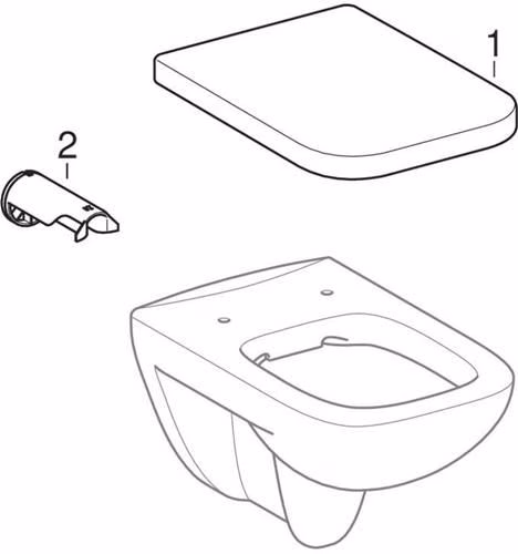 Geberit Renova Plan Wand-WC Tiefspüler Rimfree, weiß