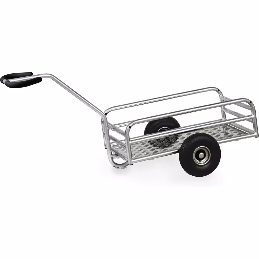 Outdoor-Handwagen - Lufträder Ø260 mm für die Verwendung im Außenbereich, aus Stahlrohr geschweißt, feuerverzinkt Typ Bereifung: PU-Vollmaterial aus der Kategorie Handwagen/Pritschenwagen mit der Artikelnr. 6103P