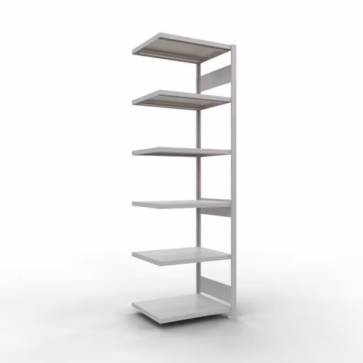 Anbauregal, Fachbodenregal Stecksystem MULTIplus250, 2500 x 750 x 600 mm (HxBxT), 6 Fachböden, Längenriegel, RAL 7035 lichtgrau von der Marke Schulte Lagertechnik Anbauregal, Fachbodenregal Stecksystem MULTIplus250, 2500 x 750 x 600 mm (HxBxT), 6 Fachböden, Längenriegel, RAL 7035 lichtgrau aus der Kategorie Anbauregal mit der Artikelnummer 32866-75-LR