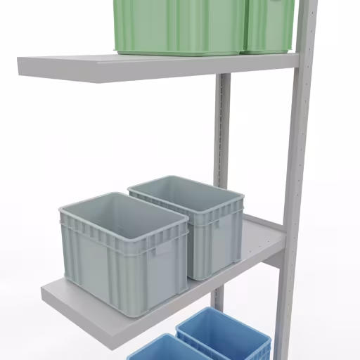 Produktbild Nr 15 des Artikels Anbauregal, Fachbodenregal Stecksystem MULTIplus250, 3000 x 750 x 300 mm (HxBxT), 7 Fachböden, Längenriegel, RAL 7035 lichtgrau Abbildung Nr 15 des Artikels Anbauregal, Fachbodenregal Stecksystem MULTIplus250, 3000 x 750 x 300 mm (HxBxT), 7 Fachböden, Längenriegel, RAL 7035 lichtgrau aus der Produktgruppe Stecksystem von der Marke Schulte Lagertechnik