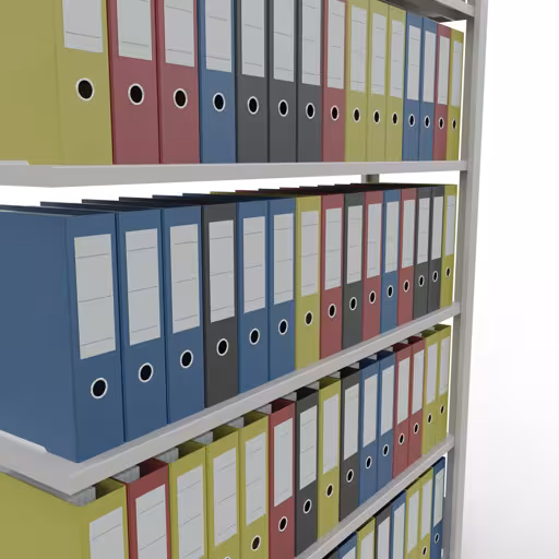 Zusatzbild des Artikels Anbauregal, Büro-Fachbodenregal Stecksystem MULTIplus85, 2000 x 1300 x 300 mm (HxBxT), 6 Fachböden, Kreuzstrebe, mit Anschlagleiste, lichtgrau aus Stecksystem