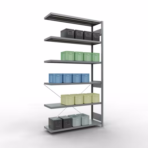 Produktbild Nr 12 des Artikels Stecksystem Anbauregal 2500x1300x400 mm, Typ 250 kg, verzinkt Abbildung Nr 12 des Artikels Stecksystem Anbauregal 2500x1300x400 mm, Typ 250 kg, verzinkt aus der Produktgruppe Stecksystem von der Marke Schulte Lagertechnik