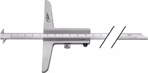 Jauge de profondeur avec rail de mesure décalé 8 x 3 mm HELIOS PREISSER de la catégorie Pieds à coulisse et micromètres, référence 4000851191