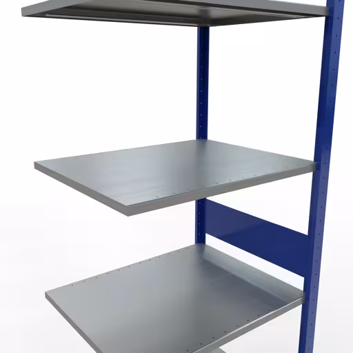 Anbauregal, Fachbodenregal Stecksystem MULTIplus150, 3000 x 750 x 600 mm (HxBxT), 7 Fachböden, Längenriegel, RAL 5010 enzianblau/verzinkt/verzinkt mit der Artikelnr. 12767-75-LR-B Anbauregal, Fachbodenregal Stecksystem MULTIplus150, 3000 x 750 x 600 mm (HxBxT), 7 Fachböden, Längenriegel, RAL 5010 enzianblau/verzinkt/verzinkt von Schulte Lagertechnik aus der Kategorie Stecksystem