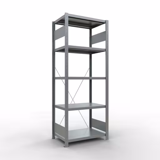 Grundregal, Fachbodenregal Stecksystem MULTIplus250, 2000 x 750 x 500 mm (HxBxT), 5 Fachböden, Kreuzstrebe, verzinkt von der Marke Schulte Lagertechnik Grundregal, Fachbodenregal Stecksystem MULTIplus250, 2000 x 750 x 500 mm (HxBxT), 5 Fachböden, Kreuzstrebe, verzinkt aus der Kategorie Grundregal mit der Artikelnummer 12950-75