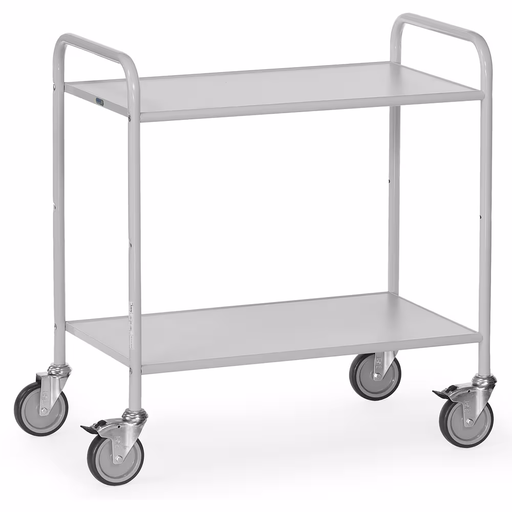 Bürowagen 4880 Baukasten-System verschraubte Stahlrohr-Konstruktion, pulverbeschichtet in lichtgrau RAL 7035, 2 Böden aus Holzwerkstoffplatten aus der Kategorie Bürowagen mit der Artikelnummer 4880