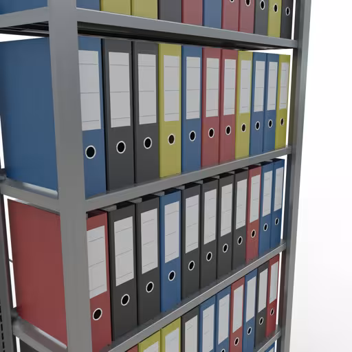 Abbildung Nr 12 des Artikels Grundregal, Büro-Fachbodenregal Stecksystem MULTIplus85, 2300 x 1000 x 300 mm (HxBxT), 7 Fachböden, Kreuzstrebe, verzinkt, mit Anschlagleiste aus der Produktgruppe Büroregale von der Marke Schulte Lagertechnik