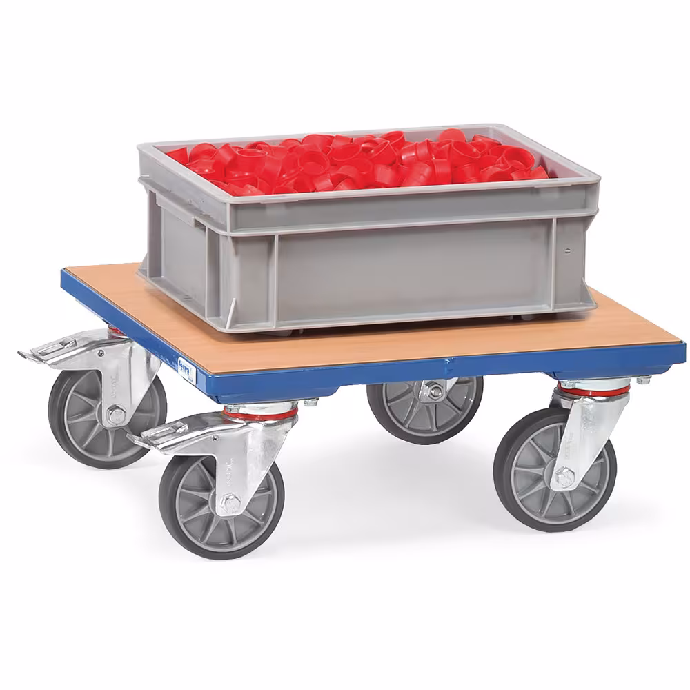 Kistenroller 1166 - Holzboden Breite 500 mm, Länge 500 mm von Fetra mit der Artikelnr. 1166