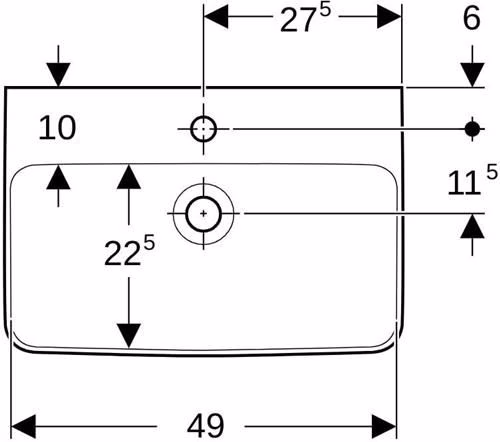 Waschtisch Renova 550 x 370 mm weiß weiß GEBERIT