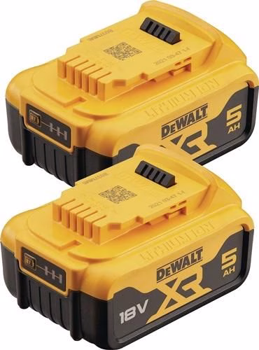 Dewalt DCB184P2 18V 5Ah accupackset (2 stuks) Accupackset DCB184P2 18V 5Ah 2 stuks DEWALT uit de categorie Accu's en laders voor snoerloos gereedschap met artikelnummer 8002396256