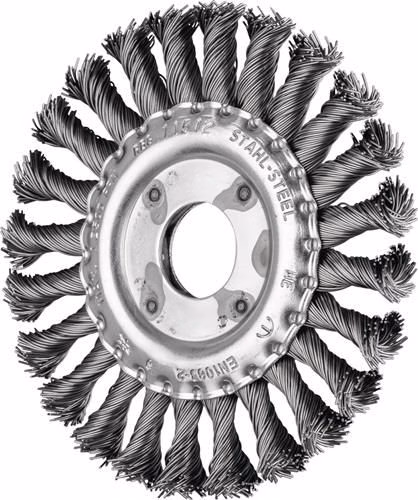 Brosse ronde en fil métallique tressé RBG de PFERD TOOLS, référence 8000433119, de la catégorie des brosses à godet et des brosses rondes.